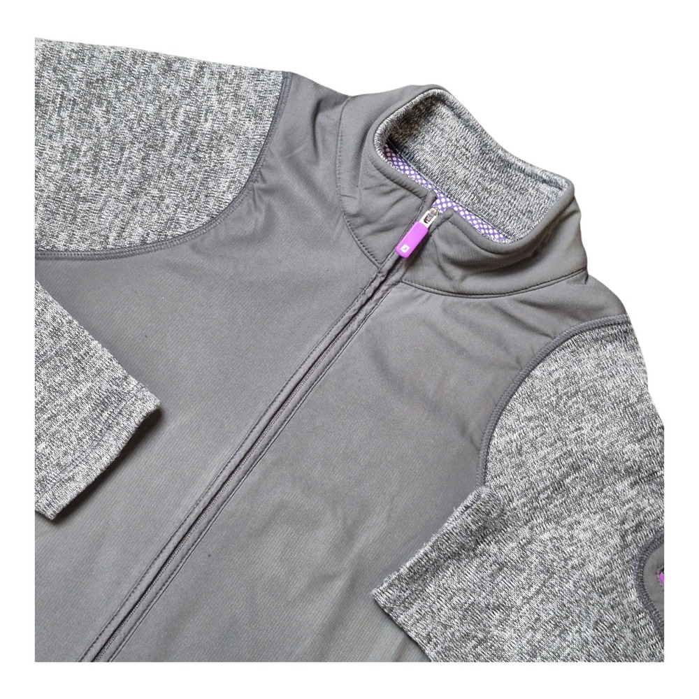 FootJoy Titleist Women M Golf Jacket Gray Full Zip Sweater Knit Performance FJ